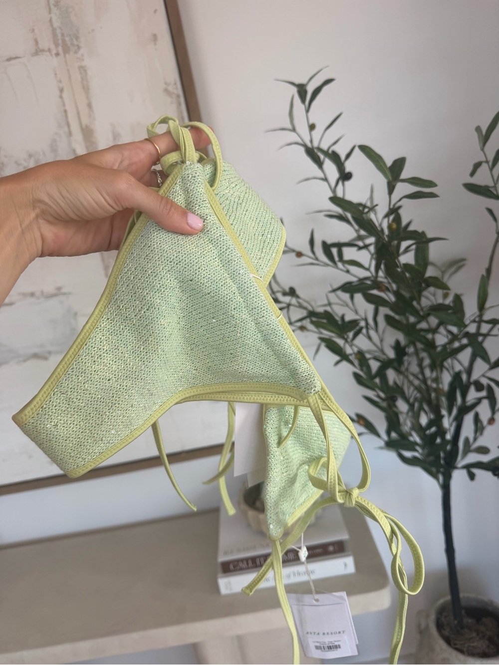 Astra Resort Light lime Textured String Bikini - Picture 2 of 2